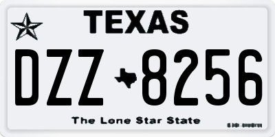 TX license plate DZZ8256