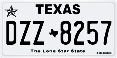 TX license plate DZZ8257