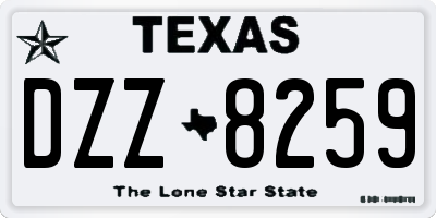 TX license plate DZZ8259