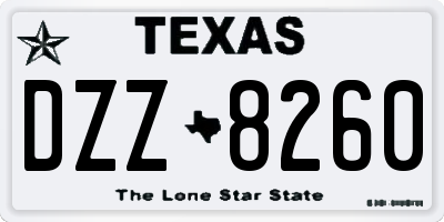 TX license plate DZZ8260