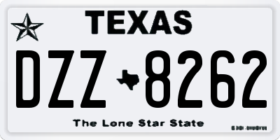 TX license plate DZZ8262