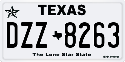 TX license plate DZZ8263