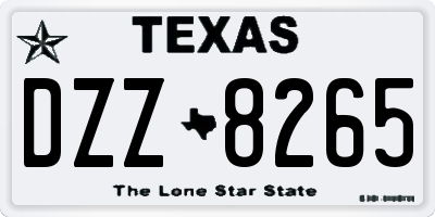 TX license plate DZZ8265