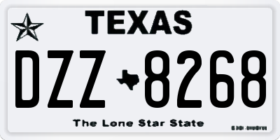 TX license plate DZZ8268