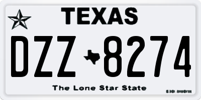 TX license plate DZZ8274