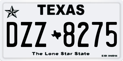 TX license plate DZZ8275