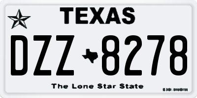 TX license plate DZZ8278