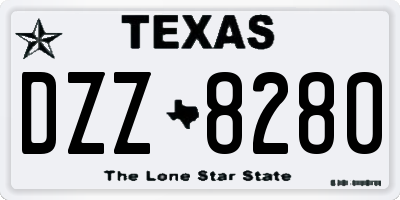 TX license plate DZZ8280