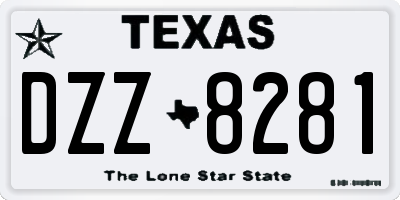 TX license plate DZZ8281