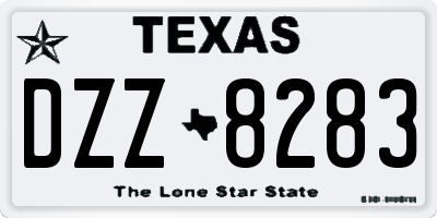 TX license plate DZZ8283