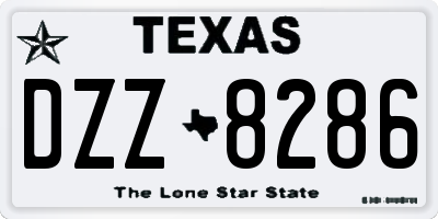 TX license plate DZZ8286