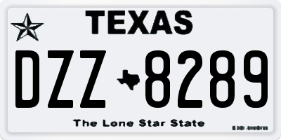 TX license plate DZZ8289