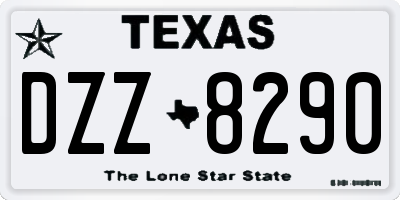 TX license plate DZZ8290