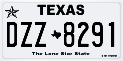 TX license plate DZZ8291