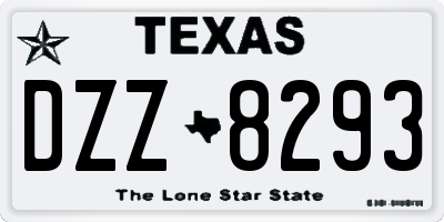 TX license plate DZZ8293
