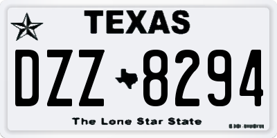 TX license plate DZZ8294