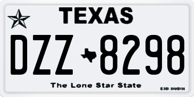 TX license plate DZZ8298