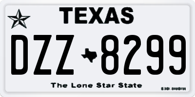 TX license plate DZZ8299