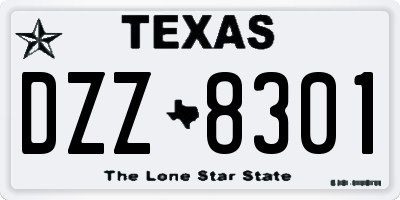 TX license plate DZZ8301