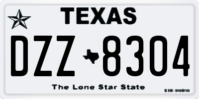 TX license plate DZZ8304