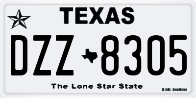 TX license plate DZZ8305