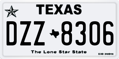 TX license plate DZZ8306