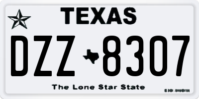 TX license plate DZZ8307