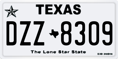 TX license plate DZZ8309