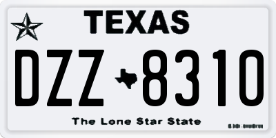 TX license plate DZZ8310