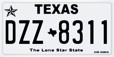 TX license plate DZZ8311