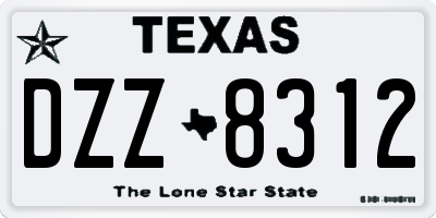 TX license plate DZZ8312