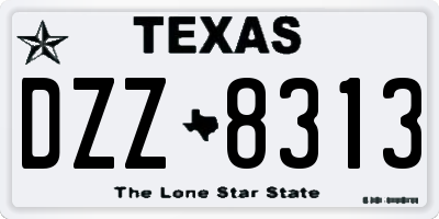 TX license plate DZZ8313