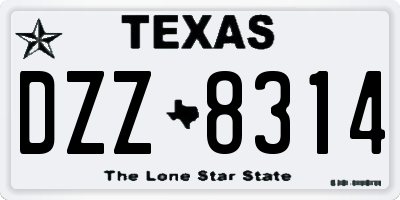 TX license plate DZZ8314