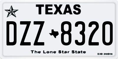 TX license plate DZZ8320