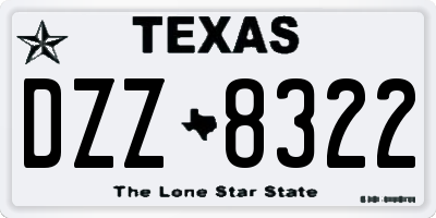 TX license plate DZZ8322