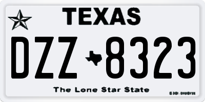 TX license plate DZZ8323