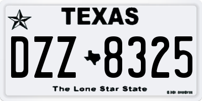 TX license plate DZZ8325