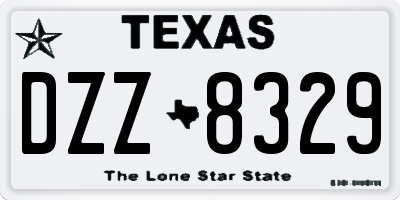 TX license plate DZZ8329