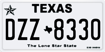 TX license plate DZZ8330