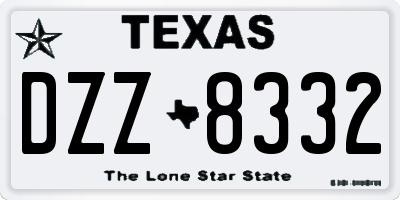 TX license plate DZZ8332