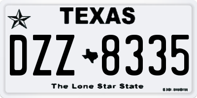 TX license plate DZZ8335