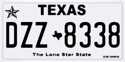 TX license plate DZZ8338