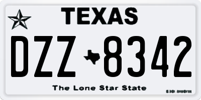 TX license plate DZZ8342