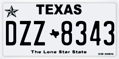 TX license plate DZZ8343