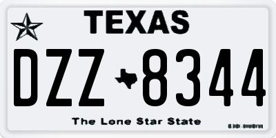 TX license plate DZZ8344