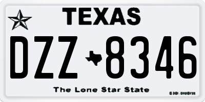 TX license plate DZZ8346