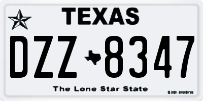 TX license plate DZZ8347