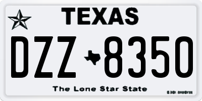 TX license plate DZZ8350