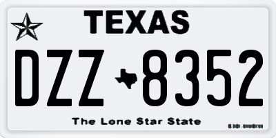 TX license plate DZZ8352