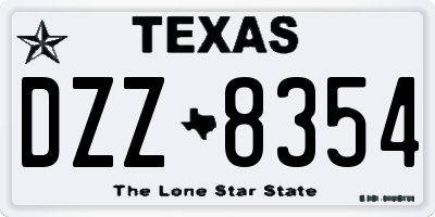 TX license plate DZZ8354
